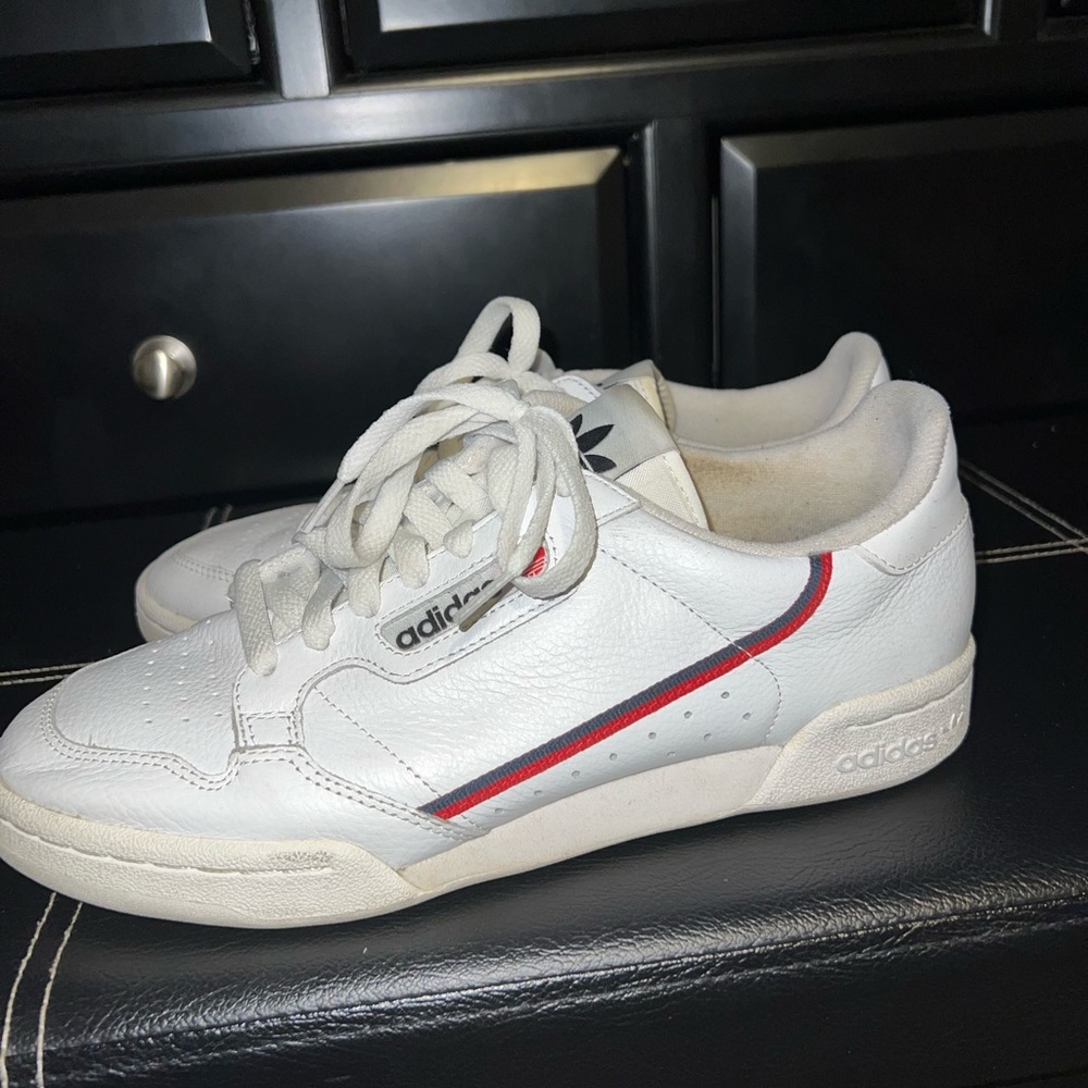 White Adidas Continentals Size 9
